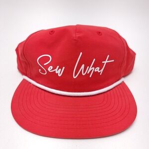 Sew‎ What Red Rope Hat Cap Seamstress Designer Fabric Artist Snapback Richardson